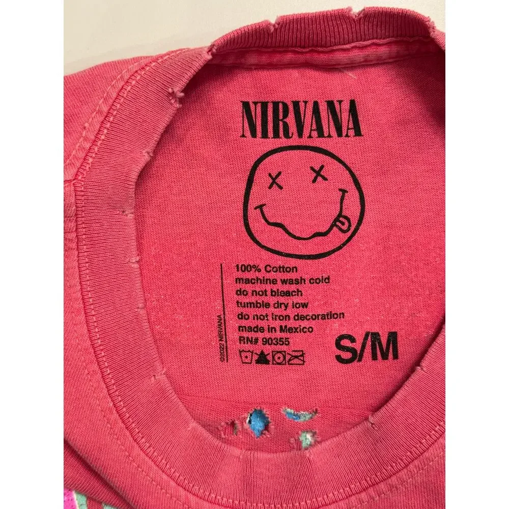 Urban Outfitters Nirvana Distressed Tie-Dye T-Shirt - NWT, S/M